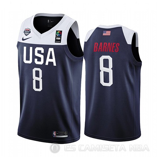 Camiseta Harrison Barnes #8 USA 2019 FIBA Basketball World Cup Azul - Haga un click en la imagen para cerrar